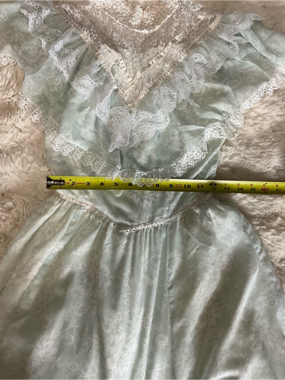 Rare VTG Gunne Sax Jessica McClintock Mint Prairie Lace Maxi Dress Cottagecore S - Picture 12 of 14